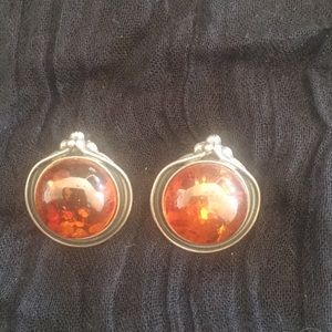 Amber colored earrings